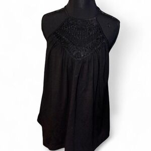 Black lace halter top
